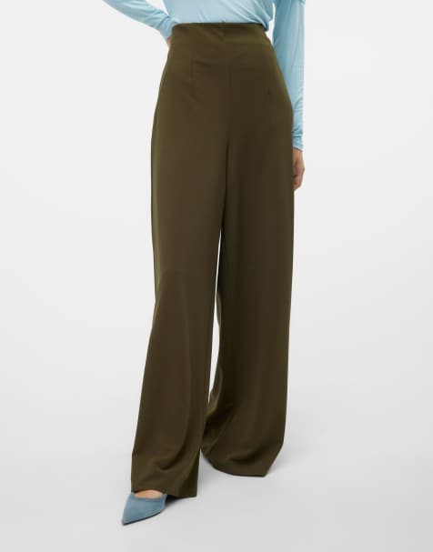 Pantalones verde oliva nocturno de pernera ancha de Vero Moda - view 1