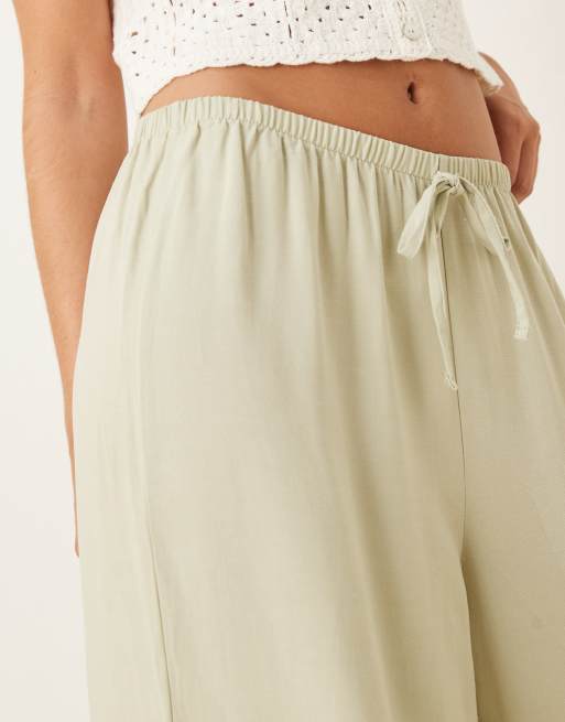 Pantalones verde salvia sin cierres de mezcla de lino de ASOS DESIGN, 5 de 5