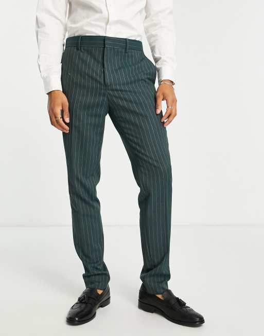 Pantalones verdes a cuadros de corte slim Walker de Shelby & Sons