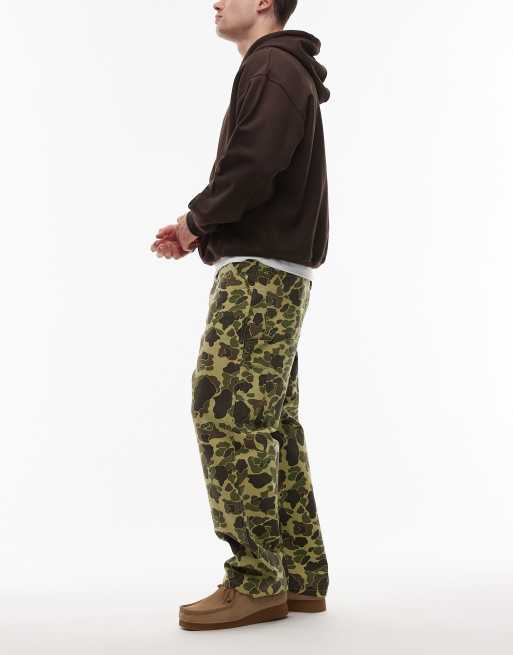 Pantalones verdes de pernera recta con estampado de camuflaje Duck Single Knee de Carhartt WIP, 3 de 5