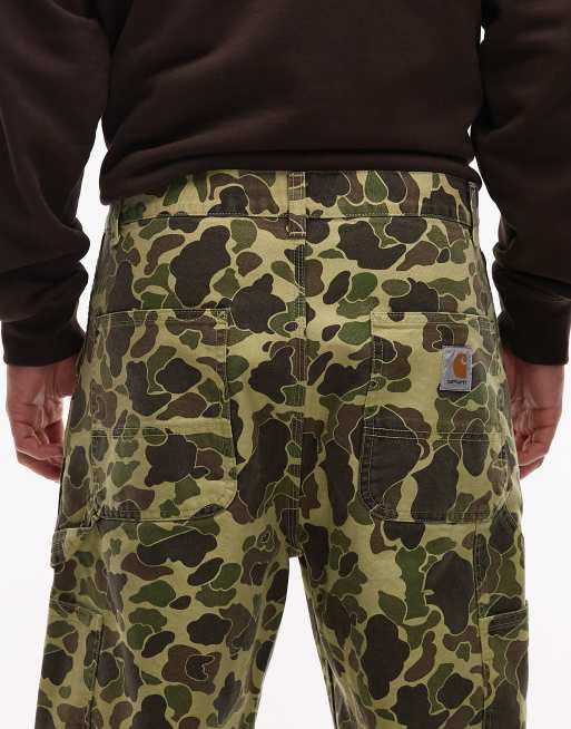 Pantalones verdes de pernera recta con estampado de camuflaje Duck Single Knee de Carhartt WIP, 4 de 5