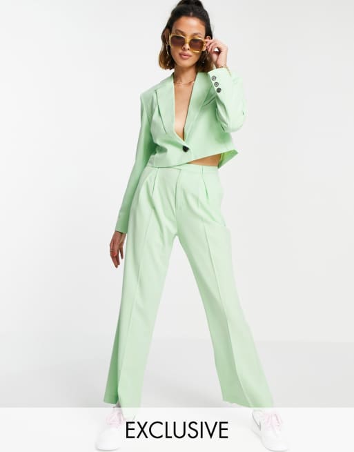 Pantalones verdes de talle alto de Reclaimed Vintage Inspired