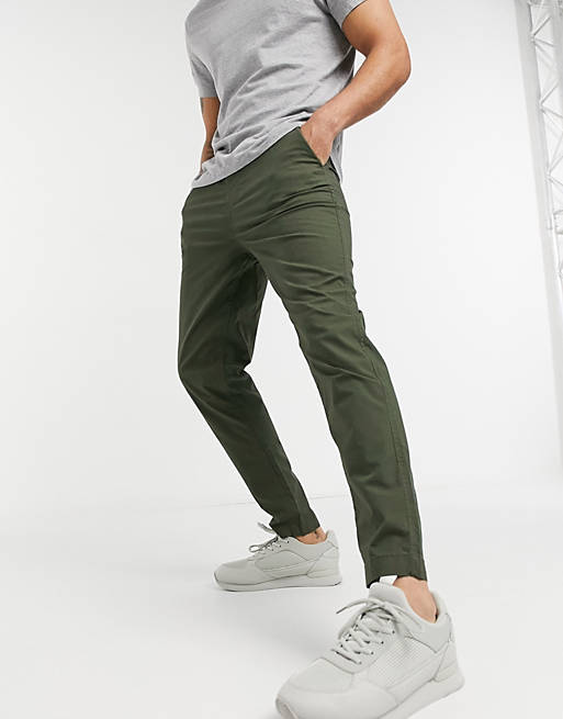 Pantalones verdes oscuros de algodón orgánico de Selected Homme (parte de un conjunto)