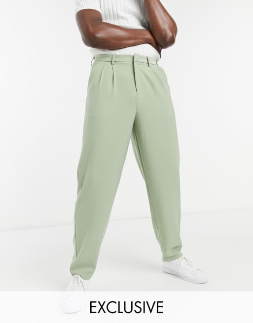 Pantalones verdes salvia de corte abombado de COLLUSION