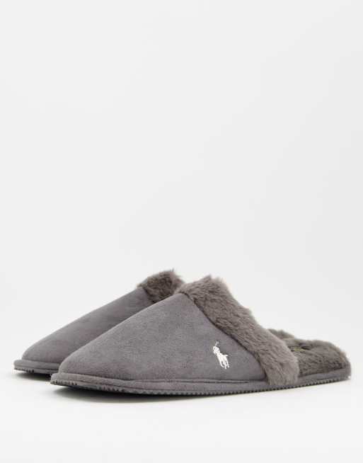 Pantuflas grises estilo chinelas Summit Scuff de Polo Ralph Lauren, 3 de 4