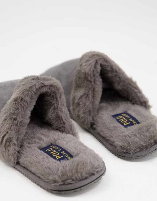 Pantuflas grises estilo chinelas Summit Scuff de Polo Ralph Lauren, 4 de 4