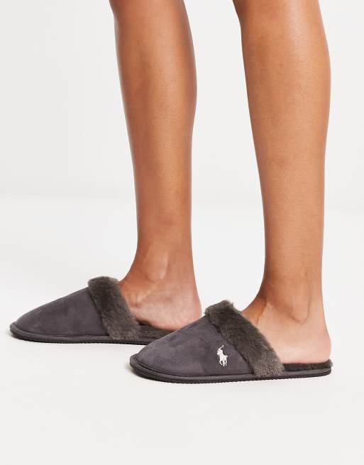 Pantuflas grises estilo mules Summit Scruff II de Polo Ralph Lauren | ASOS