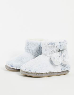 Pantuflas grises tipo botín de piel sintética de Accessorize