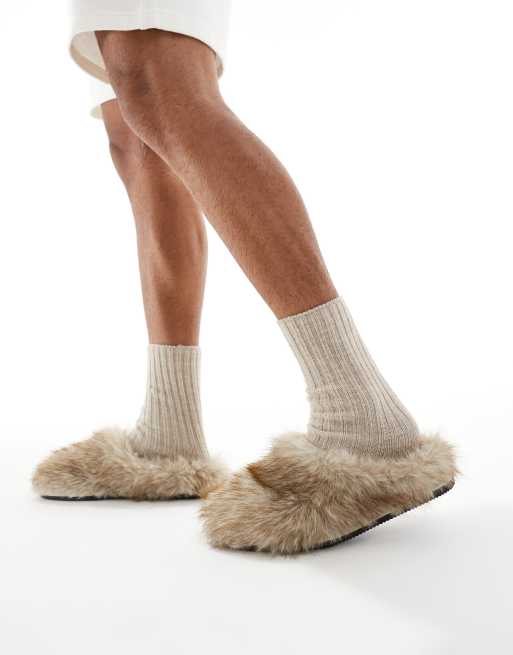 Pantuflas marrones estilo mules de piel sintética de ASOS DESIGN, 3 de 4