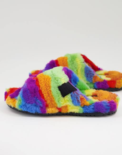 Pantuflas multicolores estilo sandalias con acabado mullido Pride de UGG
