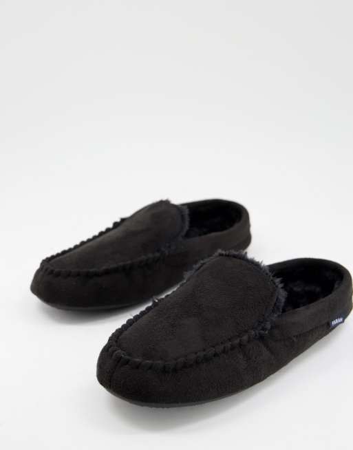 Pantuflas negras destalonadas tipo mule de Farah