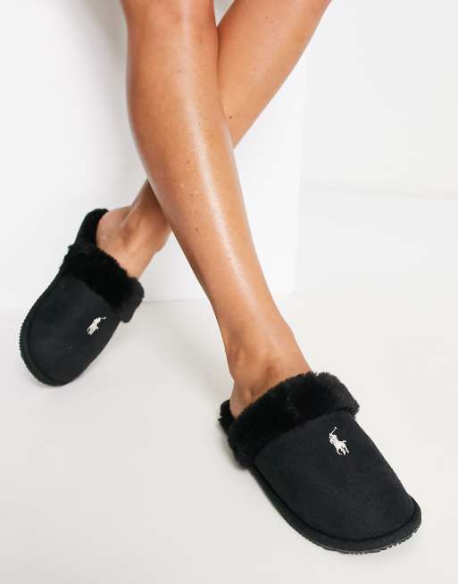 Pantuflas negras estilo mules Summit Scruff II de Polo Ralph Lauren | ASOS