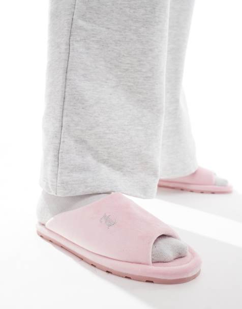 Pantuflas rosa pastel acolchadas de velour de Juicy Couture - view 1