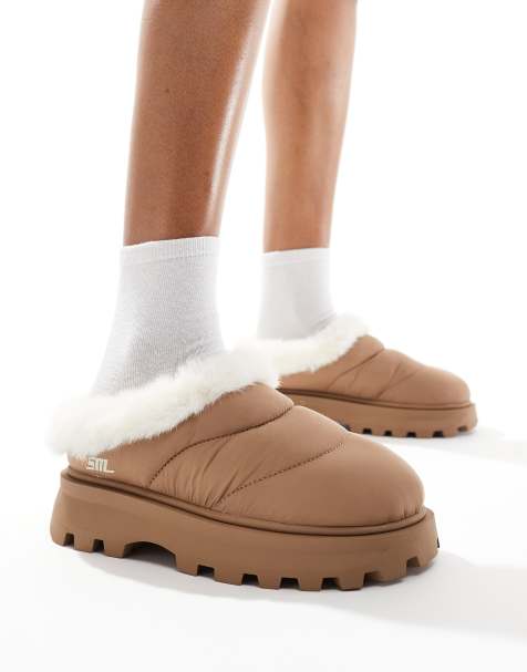 Pantuflas tostadas con forro de piel sintética Fireplace de Steve Madden - view 1