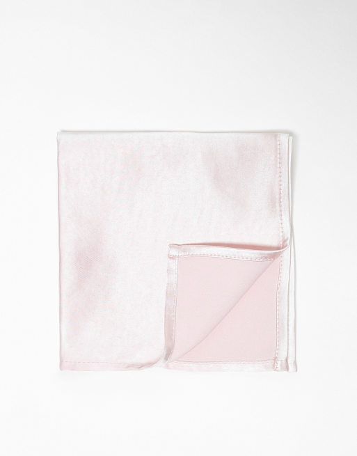 Pañuelo de bolsillo rosa empolvado de satén de Six Stories