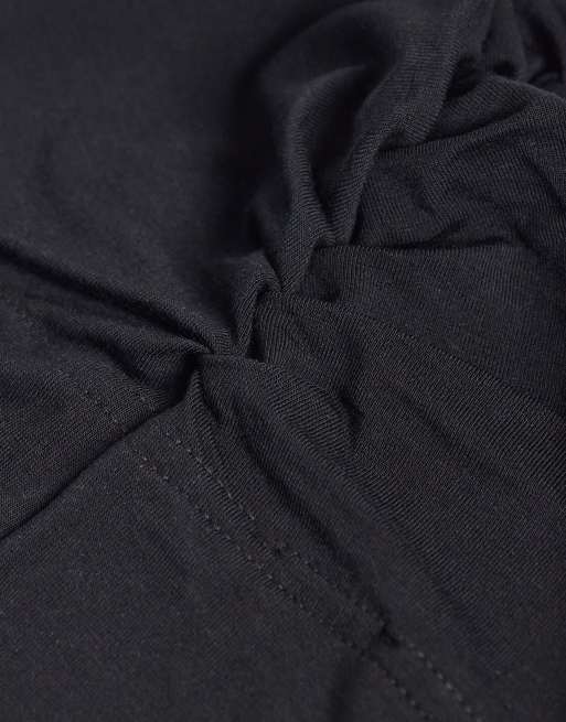Pañuelo negro estilo gorro de bambú de IYAL, 2 de 3