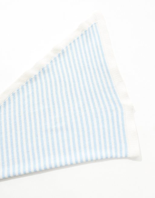 Pañuelo para la cabeza a rayas azules cuadrado de punto de ASOS DESIGN, 2 de 3