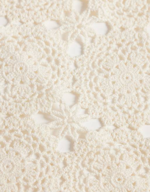 Pañuelo para la cabeza color crema de punto de croché de ASOS DESIGN, 2 de 3