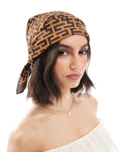 Pañuelo para la cabeza mediano con estampado de monograma de ASOS DESIGN - view 1