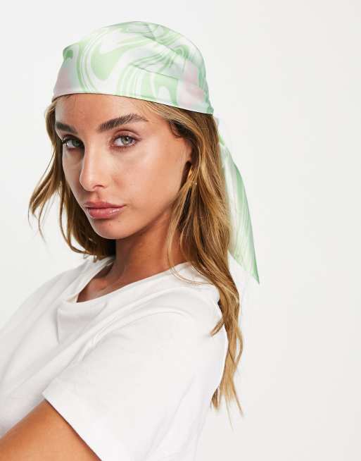 Pañuelo para la cabeza multicolor mediano con estampado de remolinos de poliéster de ASOS DESIGN