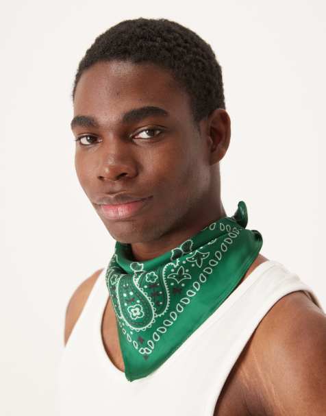 Pañuelo verde con estampado de cachemir de satén de ASOS DESIGN - view 1