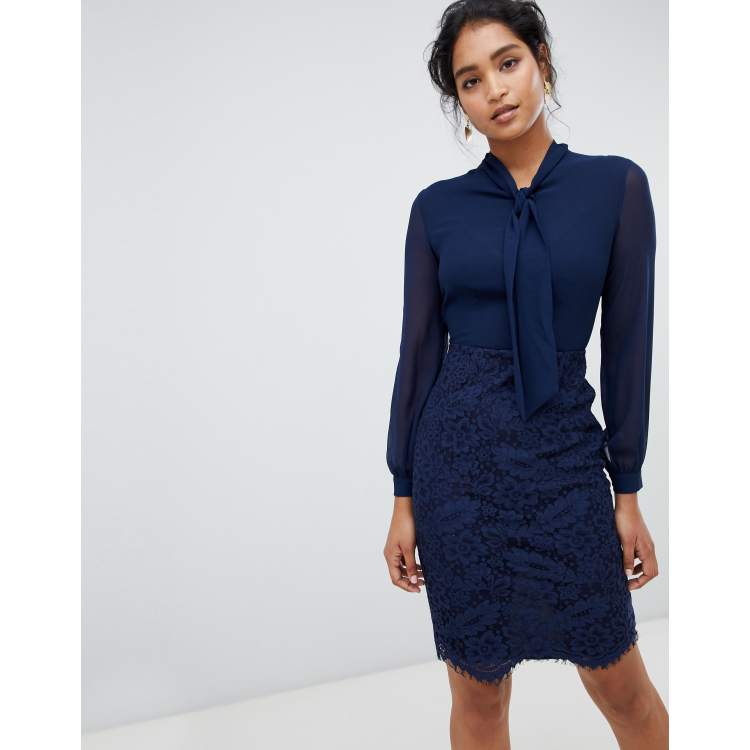 Paper dolls shop navy lace dress