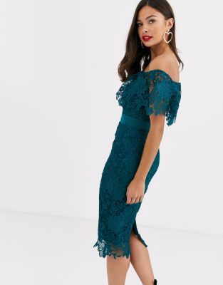 teal lace dress