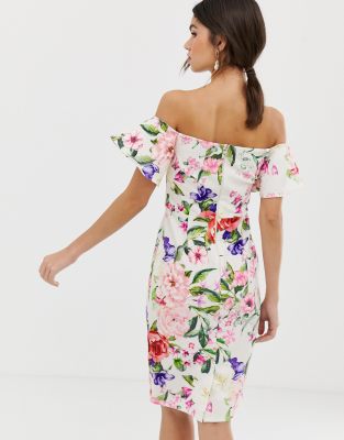 paper dolls floral bardot dress