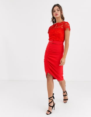 paper dolls red lace dress