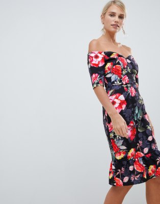 paper dolls floral bardot dress