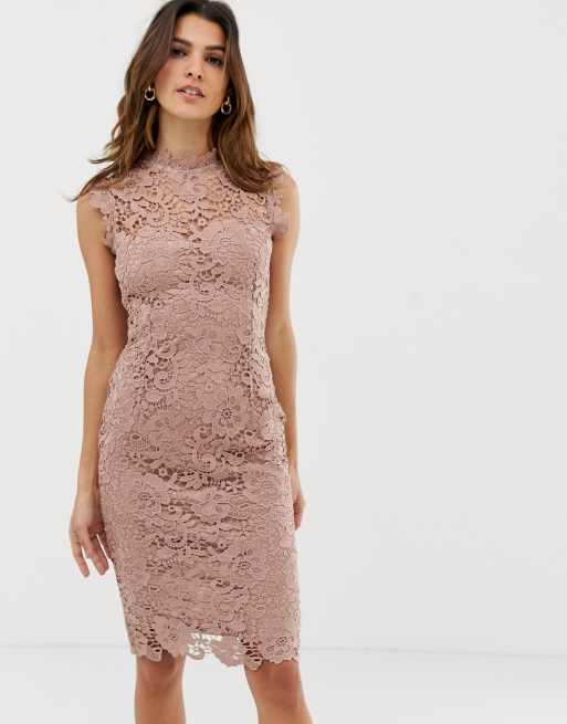 paper dolls midi lace dress with scalloped back