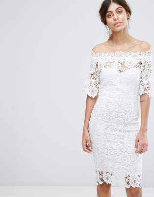 Paper Dolls Lace Bardot Midi Dress | ASOS