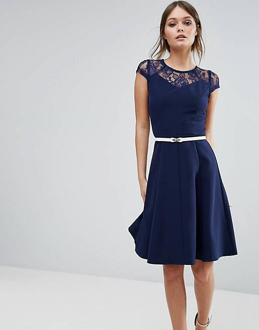 Paper Dolls Lace Detail Fluted Swing Dress | ASOS