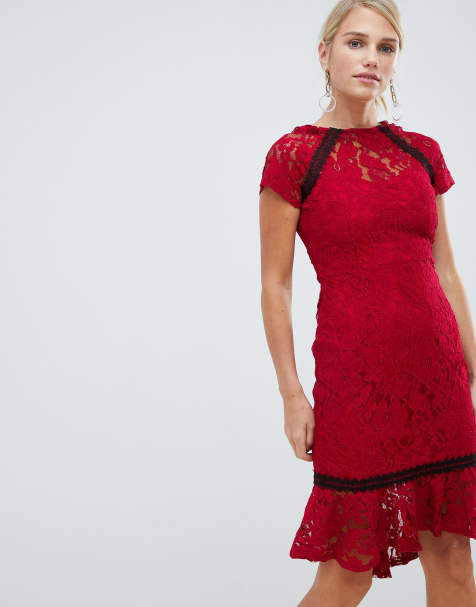 Paper Dolls lace frill hem dress