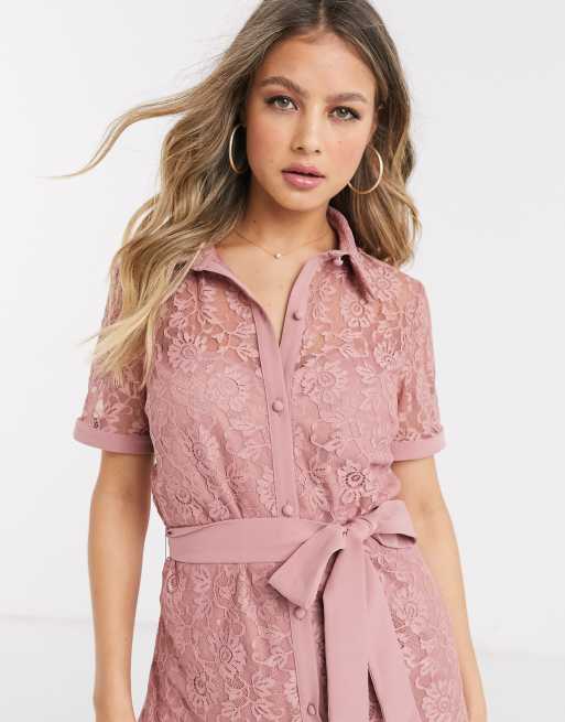 Paper dolls lace shirt dress on sale