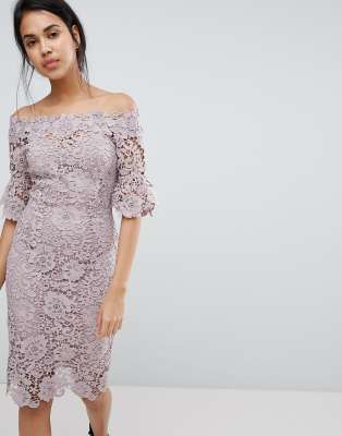 crochet midi dress with sleeves