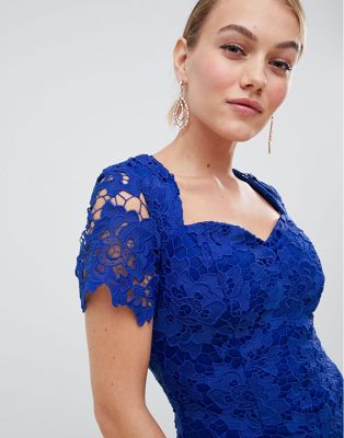 bright blue lace dress