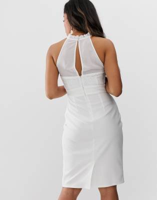 white wrap over dress