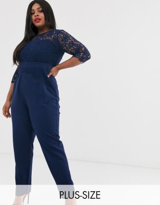 plus size navy blue jumpsuit