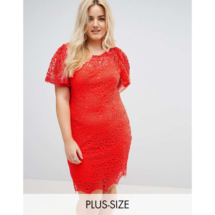 plus size white lace dress with sleeves Women's Plus Size Celeste Lace Cutout Dress- Ivory main image 1