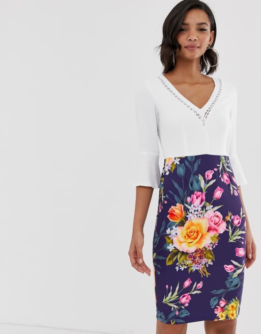 Paper Dolls - Robe imprimée à manches longues avec corsage ...