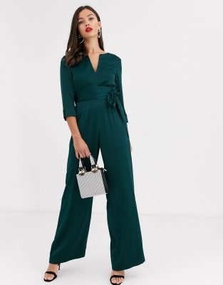 green plunge jumpsuit