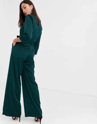 green plunge jumpsuit