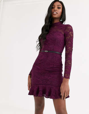 plum mini dress