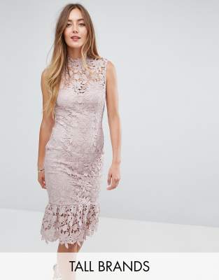 pink lace maxi dress with sleeves