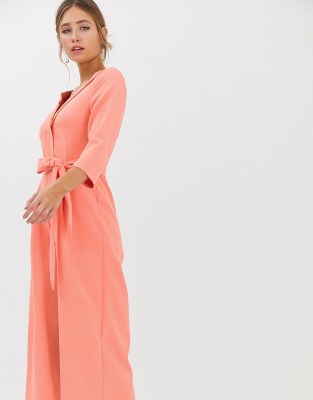 asos coral jumpsuit