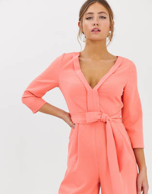 asos coral jumpsuit