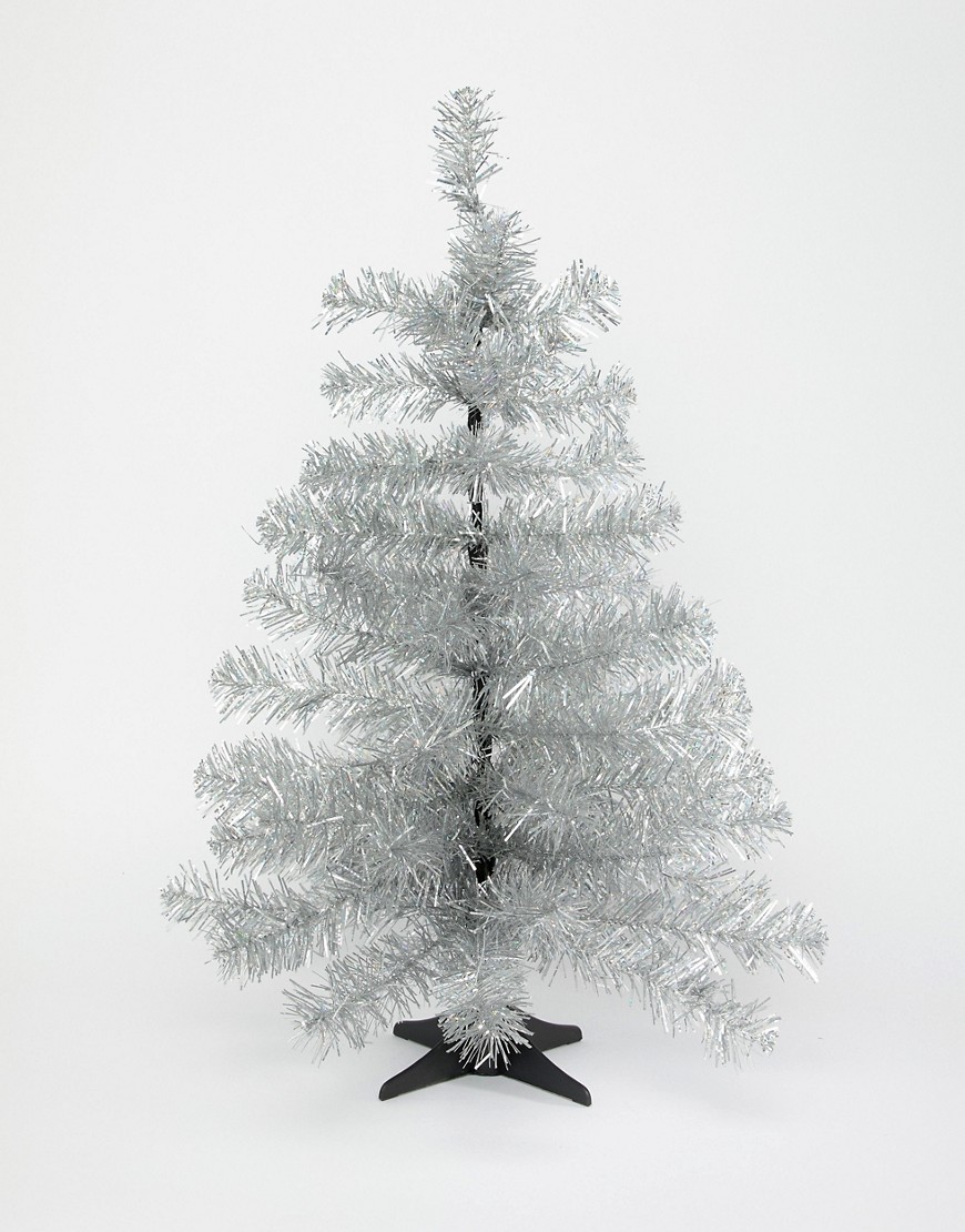 Paperchase - 2ft Zilveren holografische kerstdecoraties voor in de boom-Multi