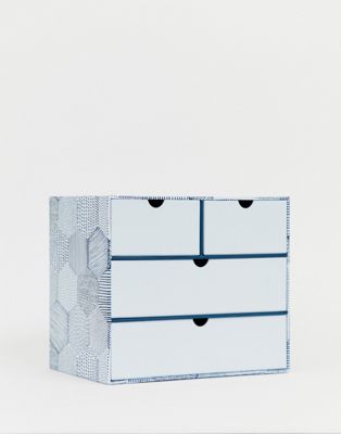 Paperchase Blue Desk Tidy Drawers Asos
