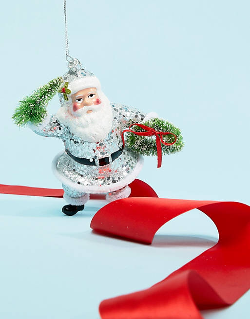 Paperchase Christmas disco santa bauble decoration